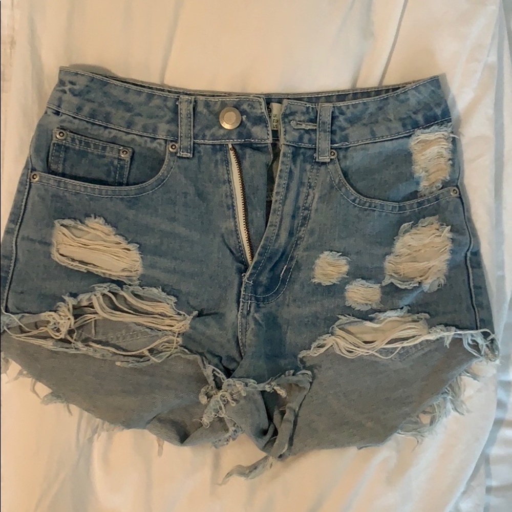 High waisted distressed Boohoo Shorts
